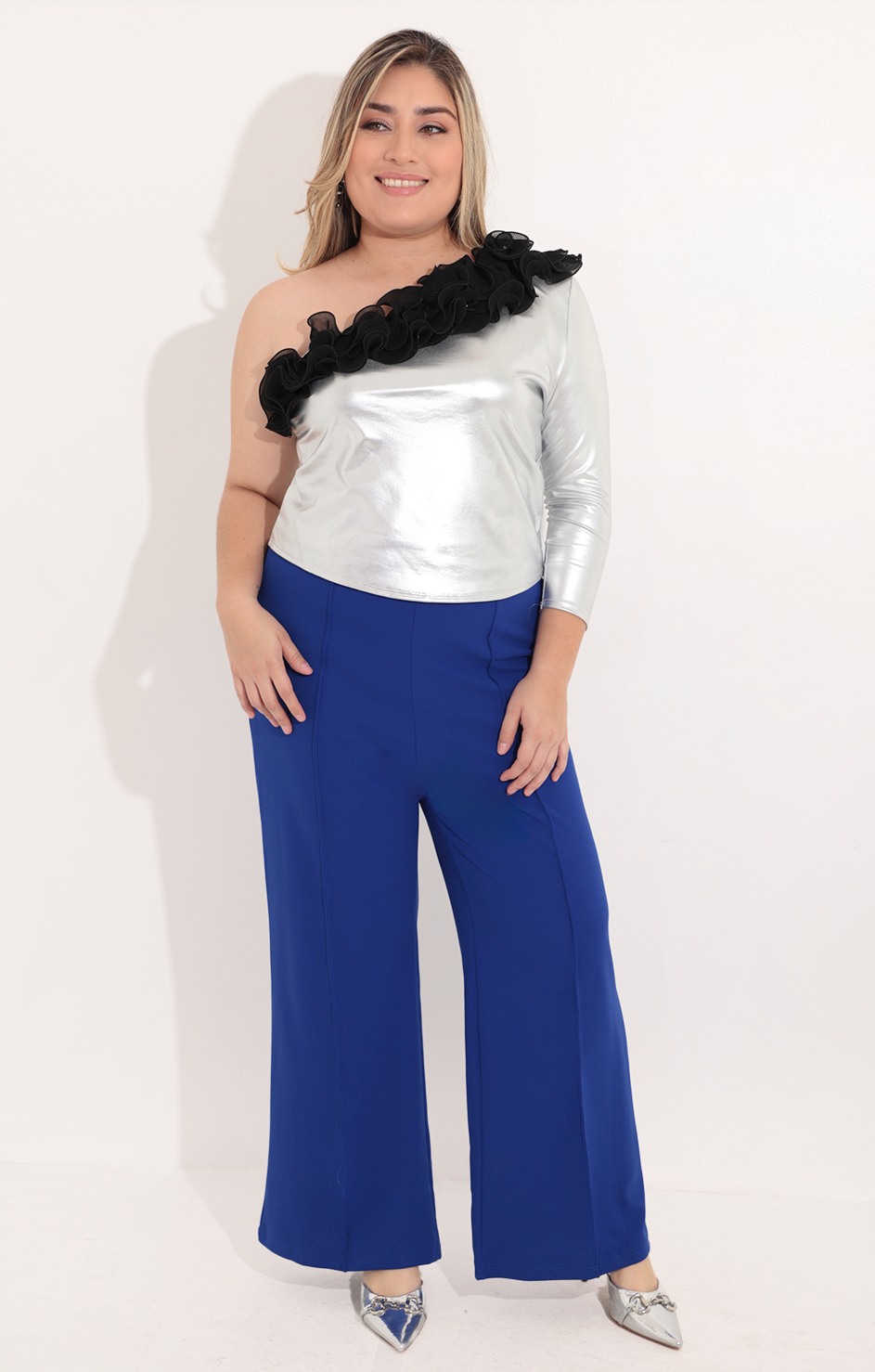 Blusa plata de un hombro - BLUSA Boutiquemirel 