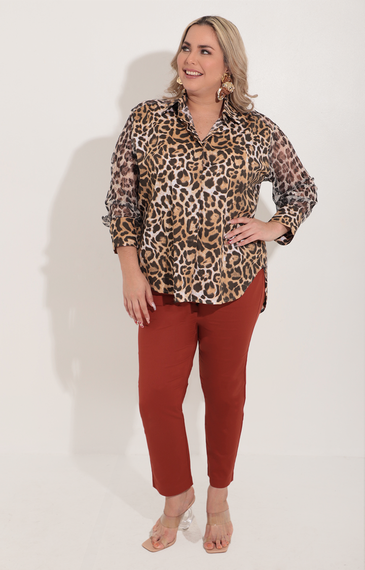 Camisera estampada en café - BLUSA Boutiquemirel 