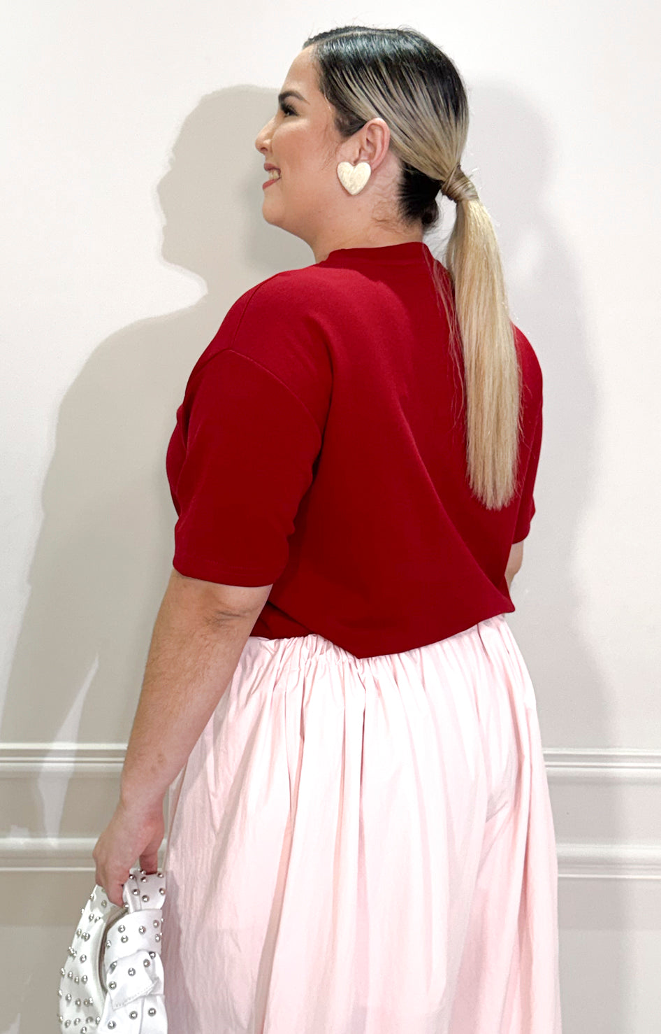 Blusa roja de corazón