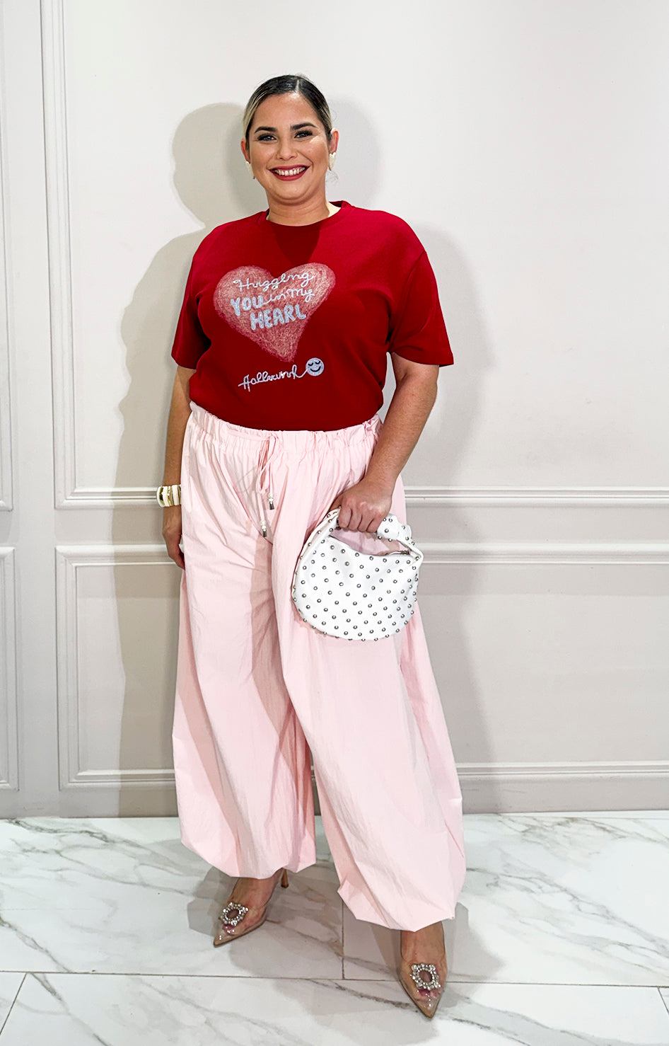 Blusa roja de corazón