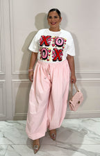 Blusa blanca estampada xoxo - BLUSA CURVY Boutiquemirel 