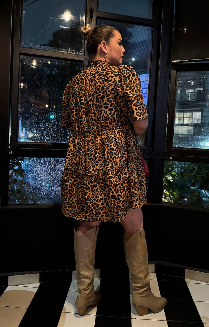 Vestido café estampado - VESTIDO XL Boutiquemirel 