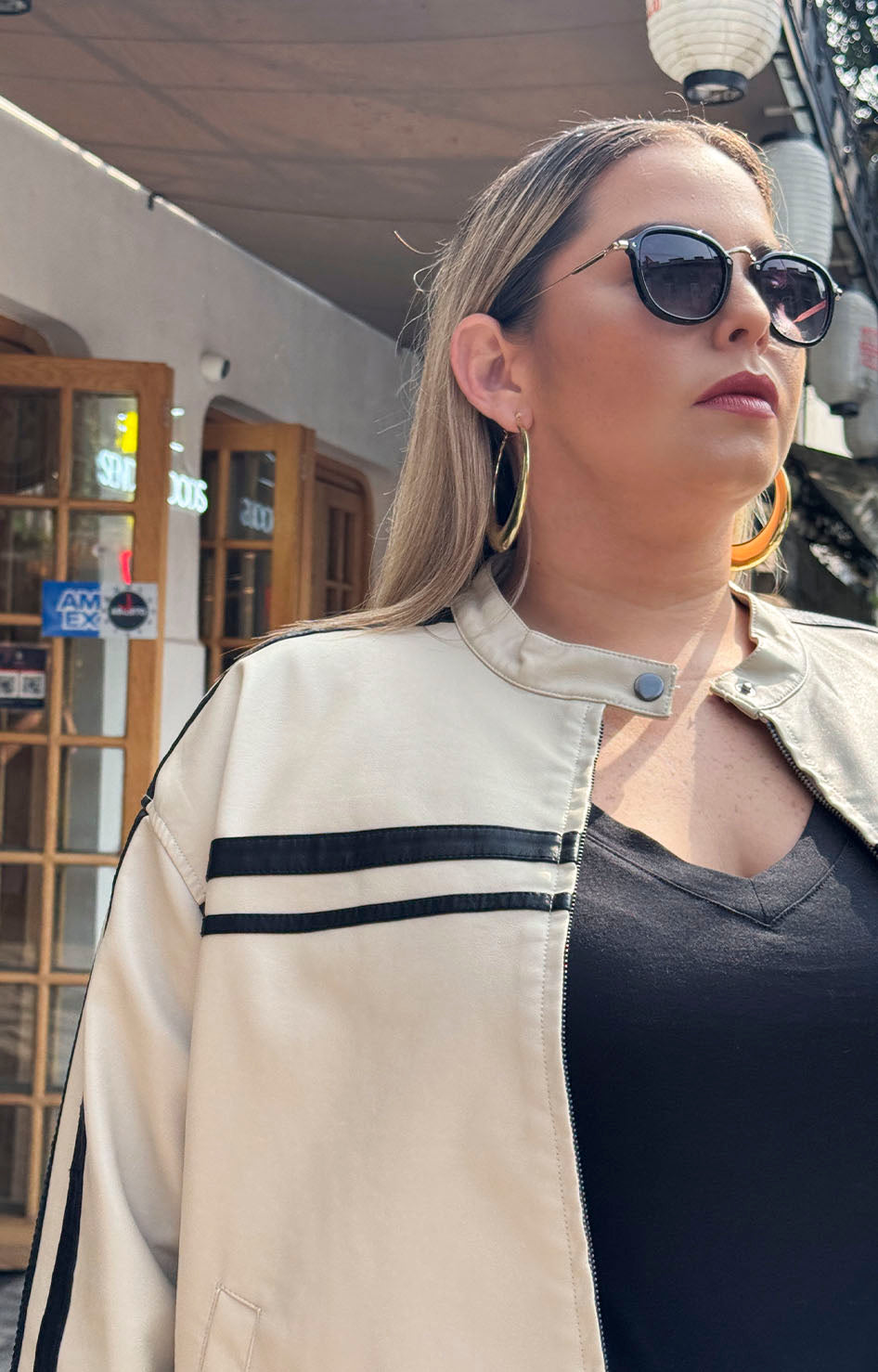 Chamarra beige en vinipiel - CHAMARRA XL Boutiquemirel 