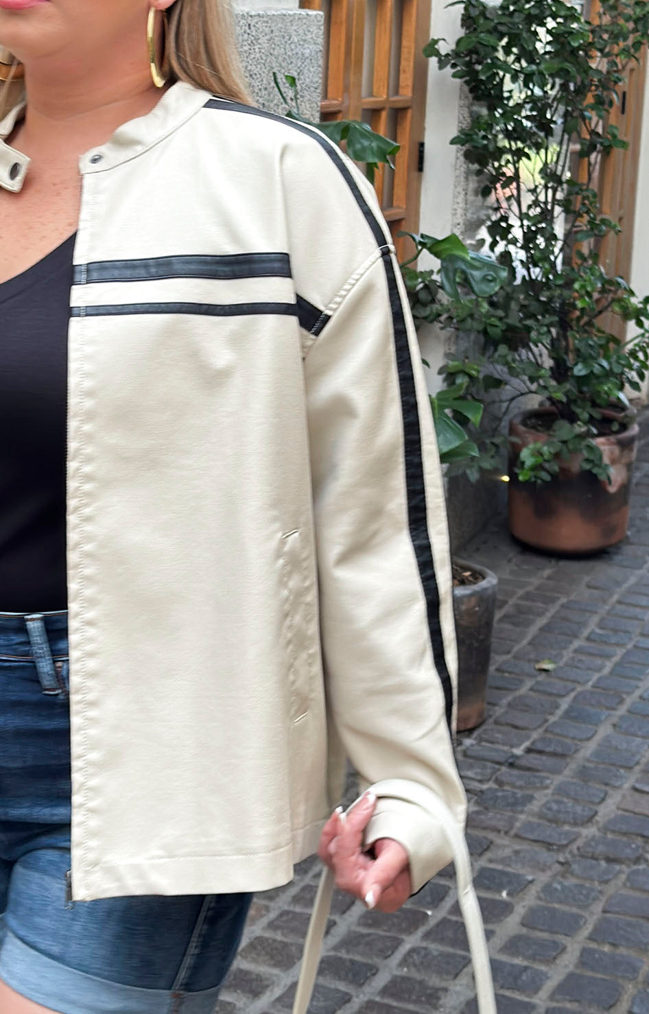 Chamarra beige en vinipiel - CHAMARRA XL Boutiquemirel 