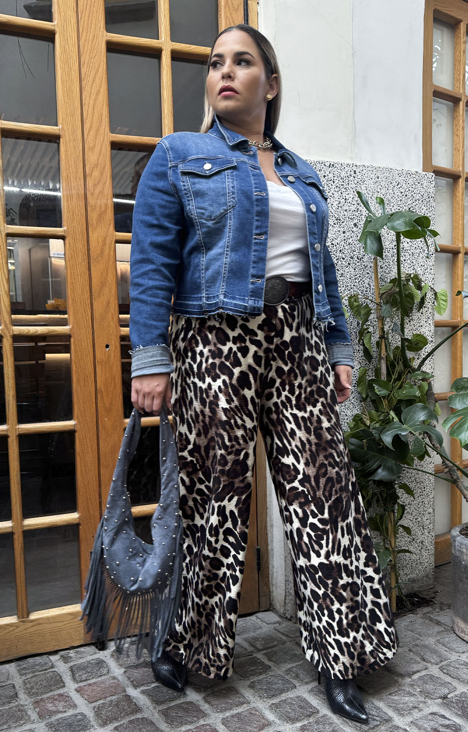 Pantalón beige estampado - PANTALON XL Boutiquemirel 