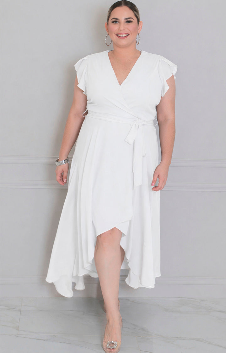 Vestido asimétrico con lazo - VESTIDO LARGO CURVY Boutiquemirel 