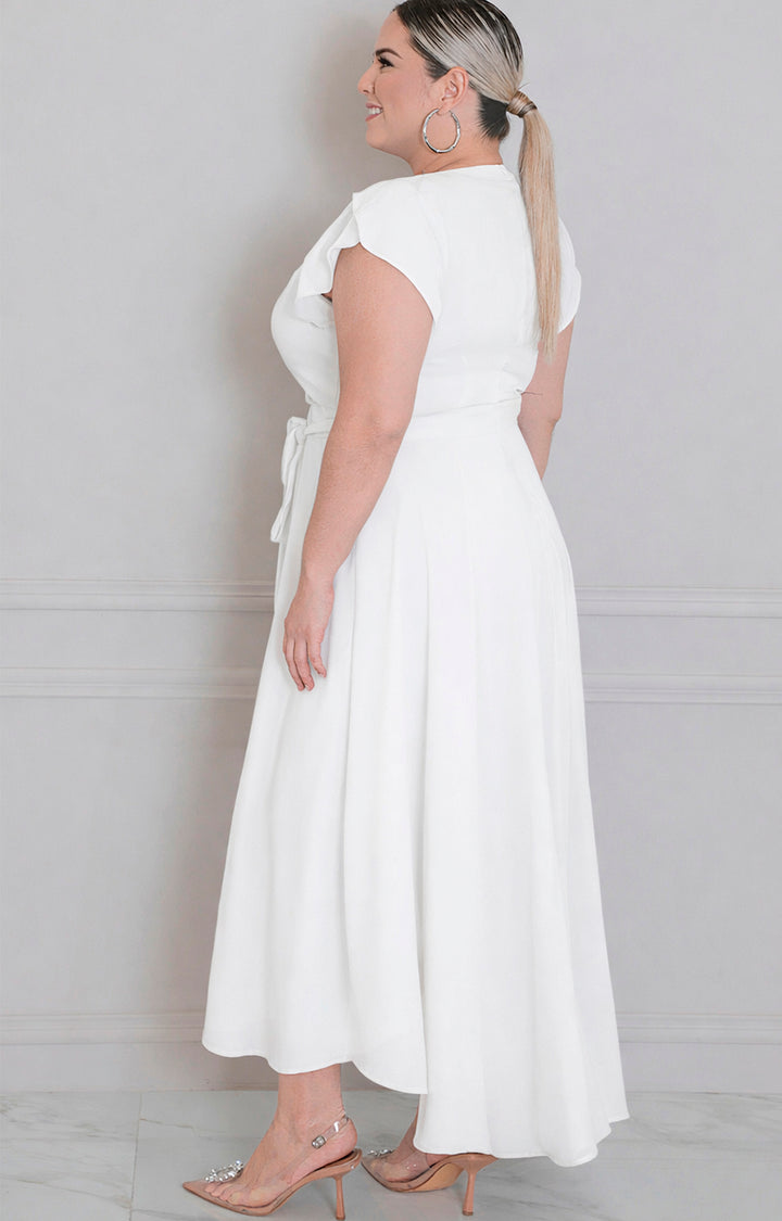 Vestido asimétrico con lazo - VESTIDO LARGO CURVY Boutiquemirel 