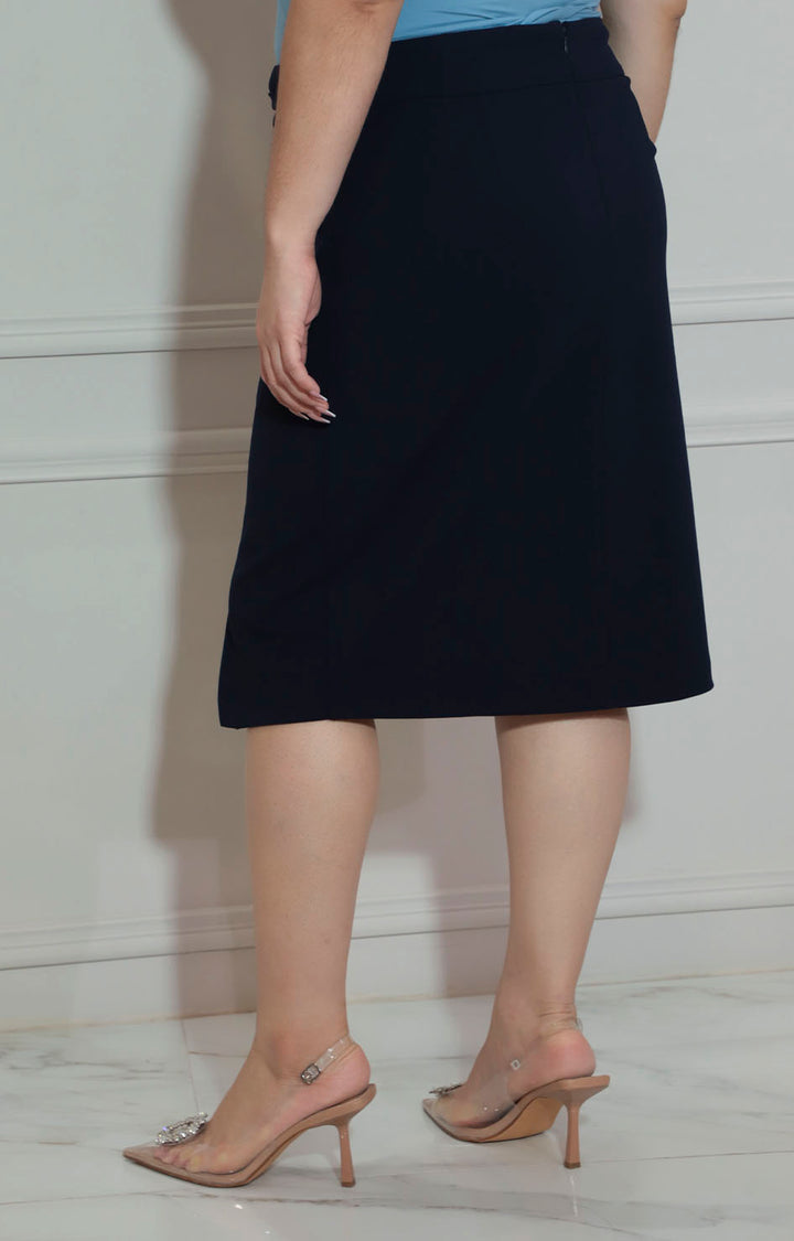 Falda azul con cinturon - FALDA Boutiquemirel 