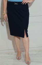 Falda azul con cinturon - FALDA Boutiquemirel 