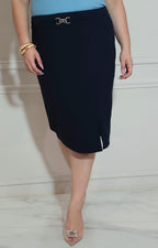 Falda azul con cinturon - FALDA Boutiquemirel 
