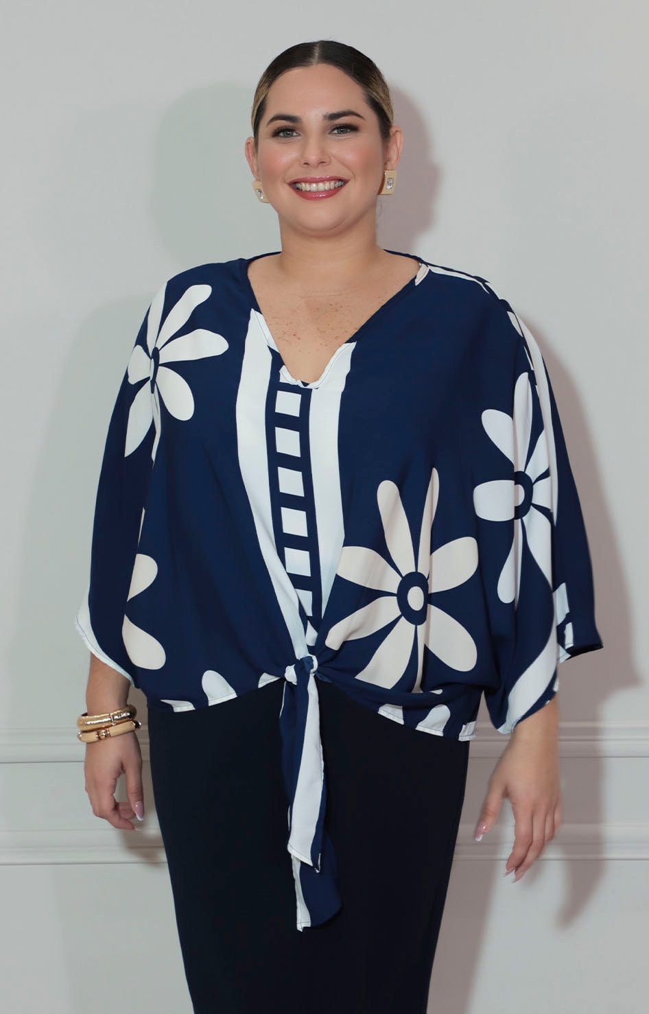 Blusa azul con flores - BLUSA XL Boutiquemirel 