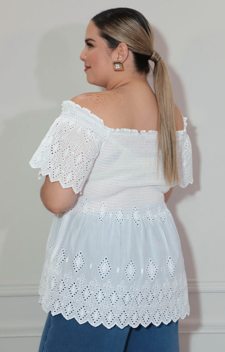 Blusa blanca off-shoulder - BLUSA XL Boutiquemirel 