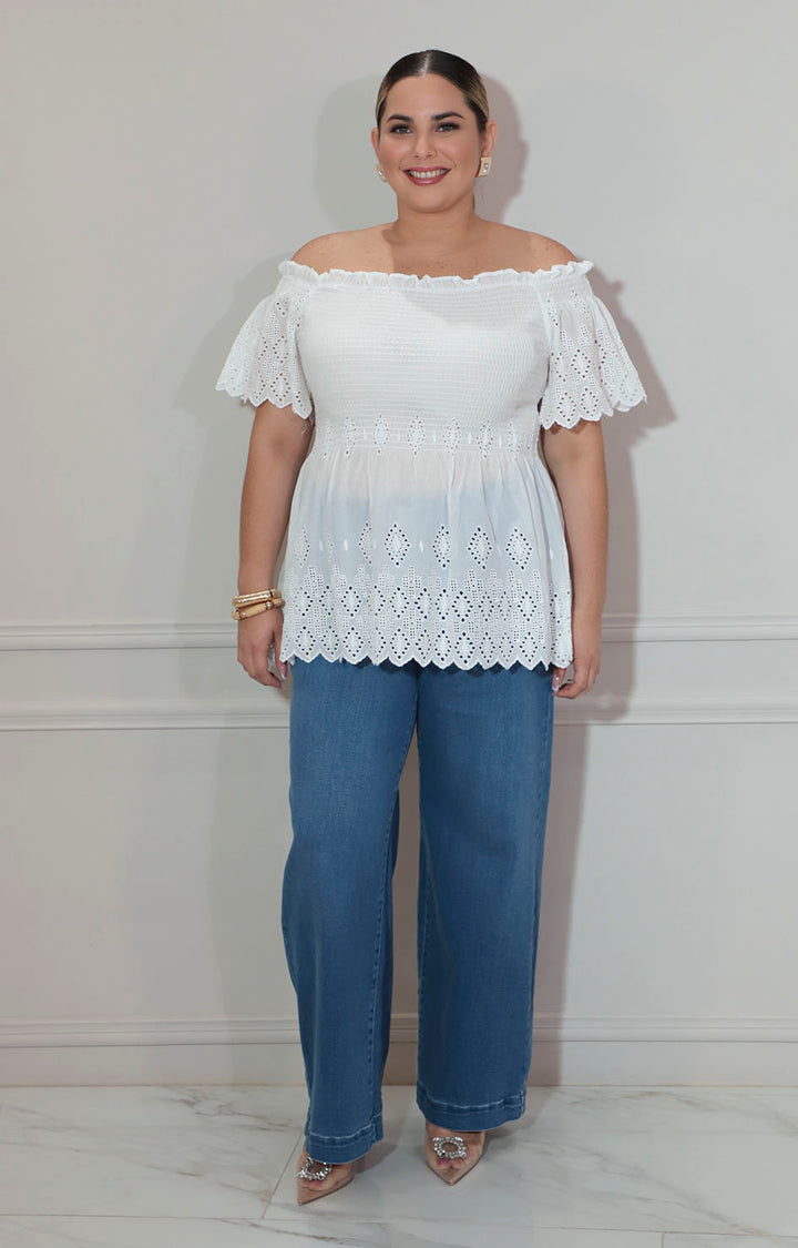 Blusa blanca off-shoulder - BLUSA XL Boutiquemirel 
