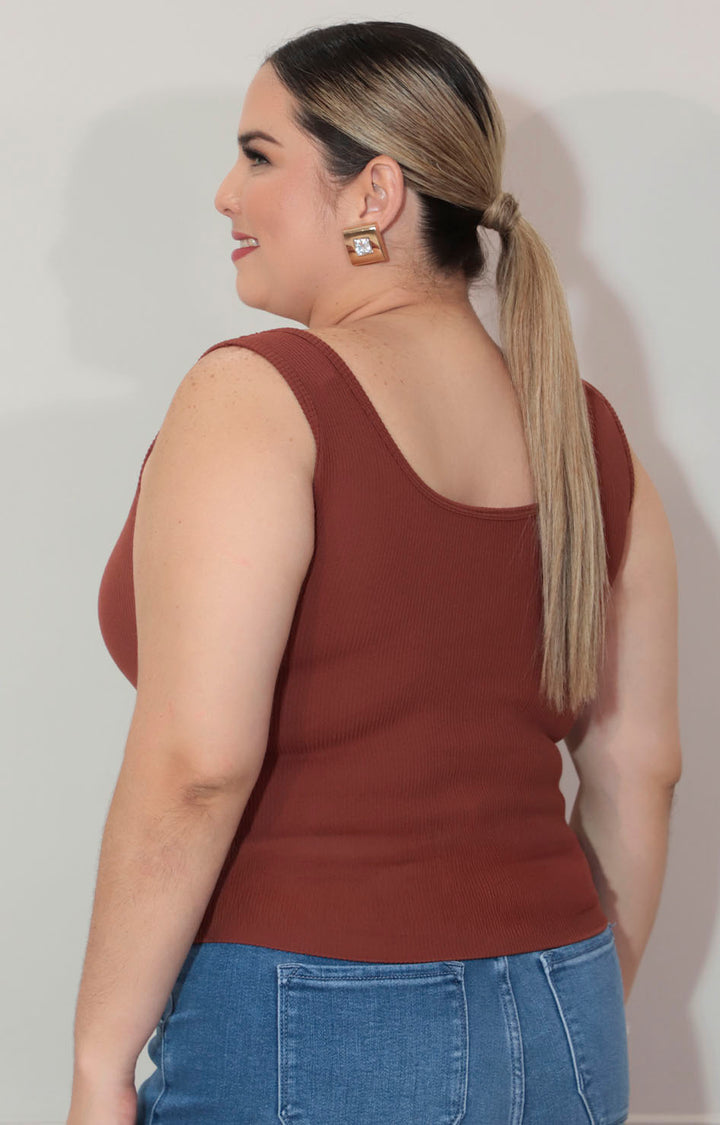 Blusa básica café - BLUSA XL Boutiquemirel 