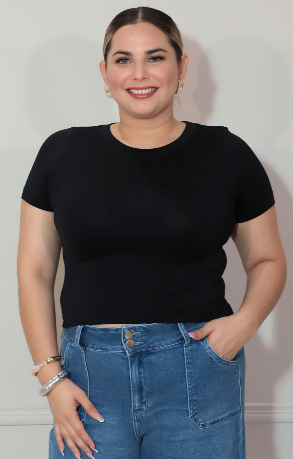 Blusa básica negra licra - BLUSA XL Boutiquemirel 