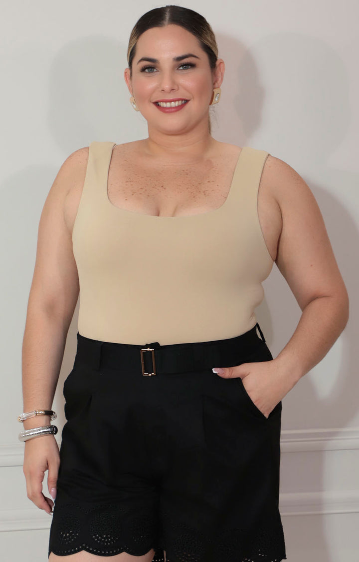 Panty blusa beige de tirantes - BLUSA Boutiquemirel 