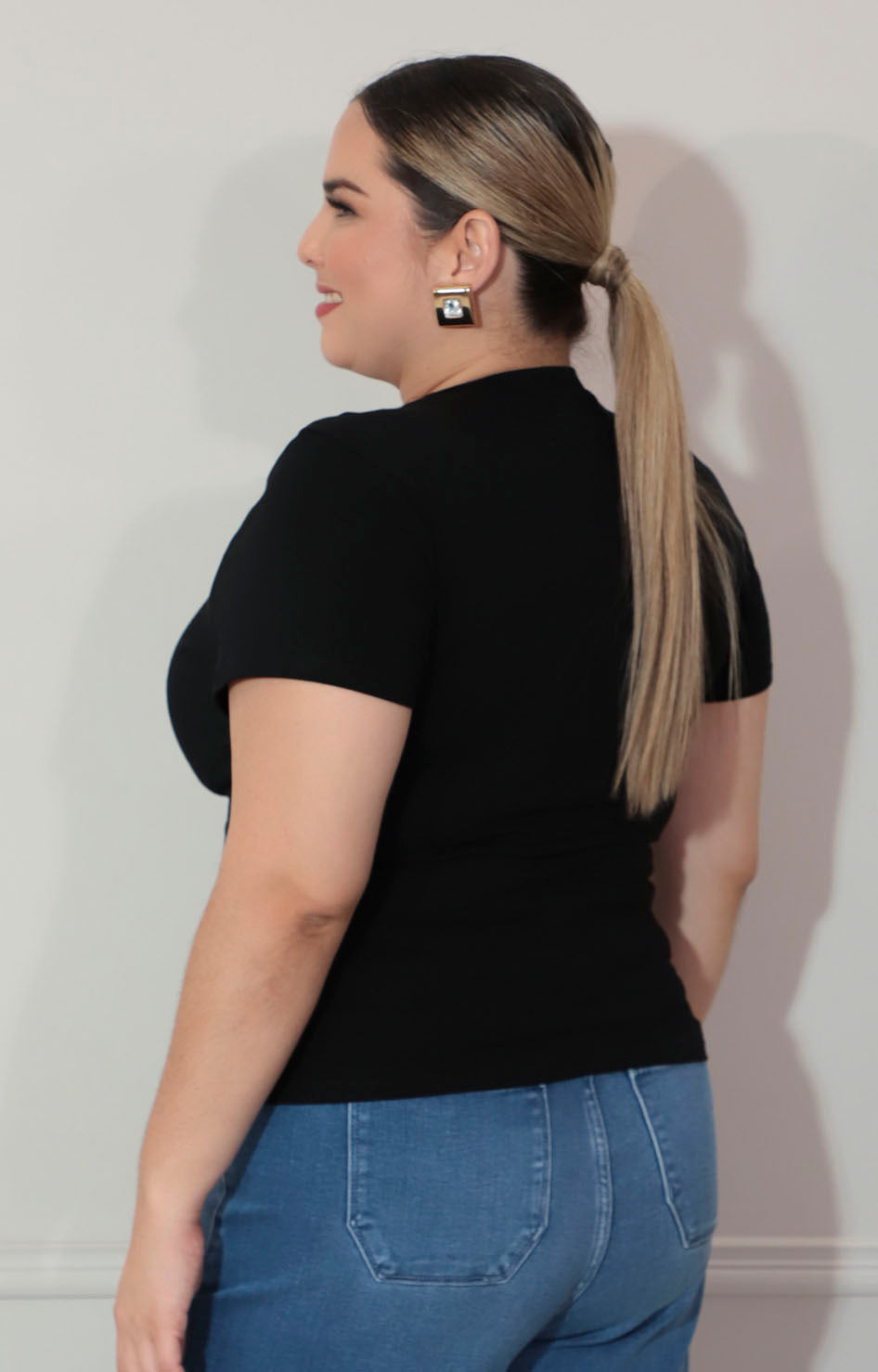 Blusa básica negra algodón - BLUSA XL Boutiquemirel 