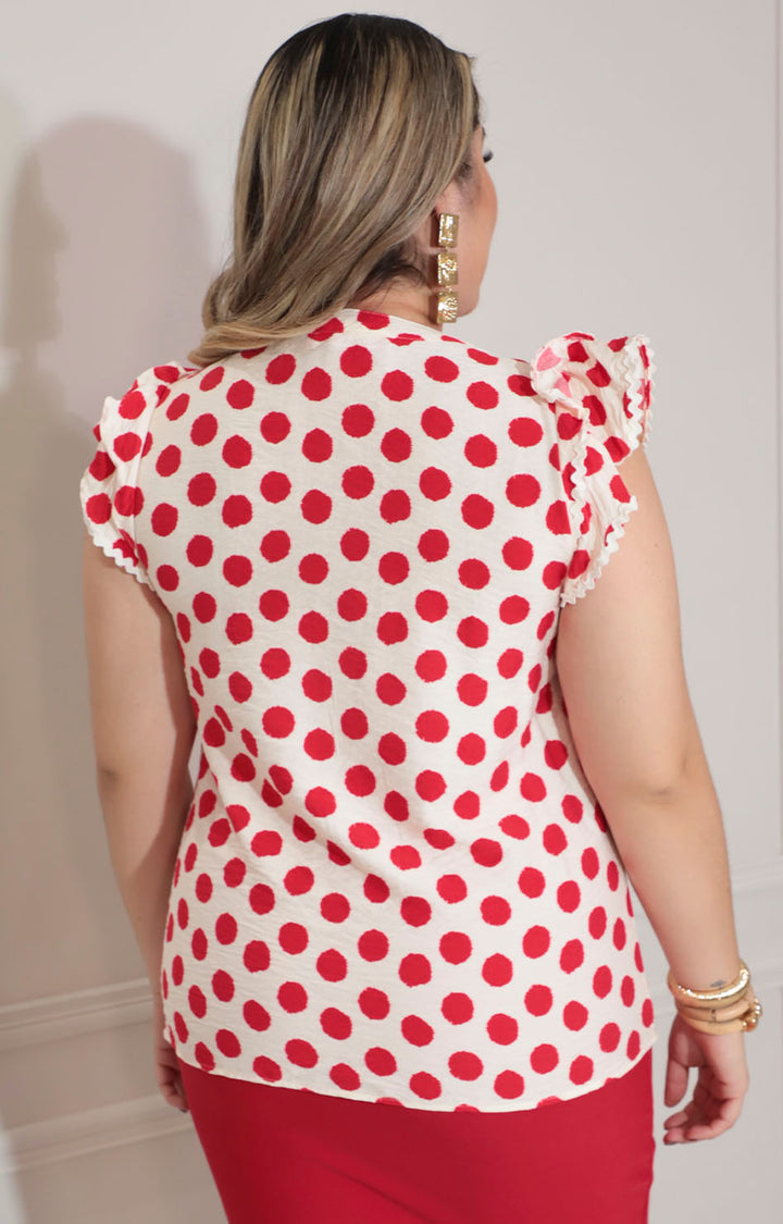 blusa blanca con lunares - BLUSA Boutiquemirel 