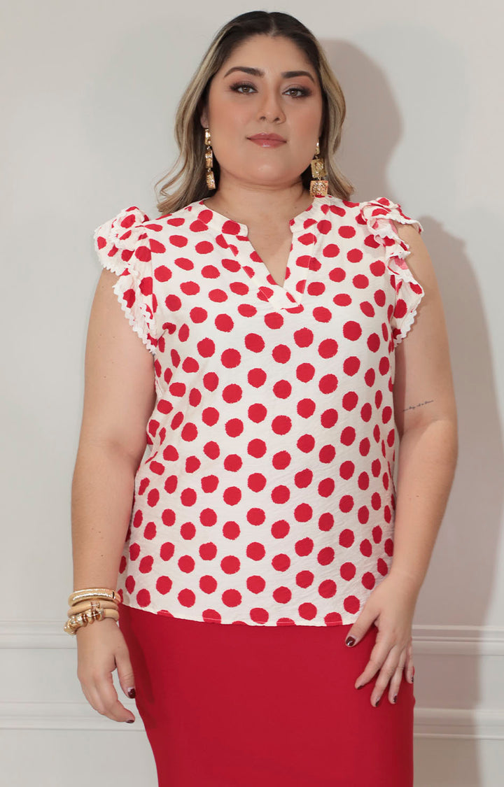 blusa blanca con lunares - BLUSA Boutiquemirel 