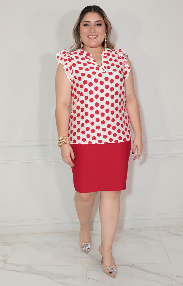 blusa blanca con lunares - BLUSA Boutiquemirel 