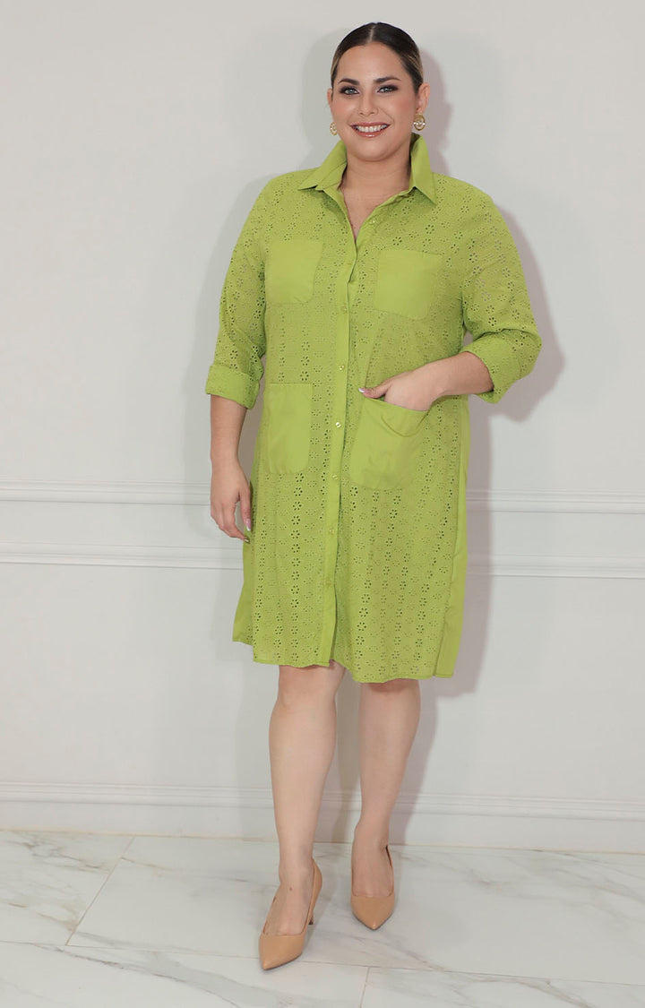 Vestido camisero verde - VESTIDO XL Boutiquemirel 