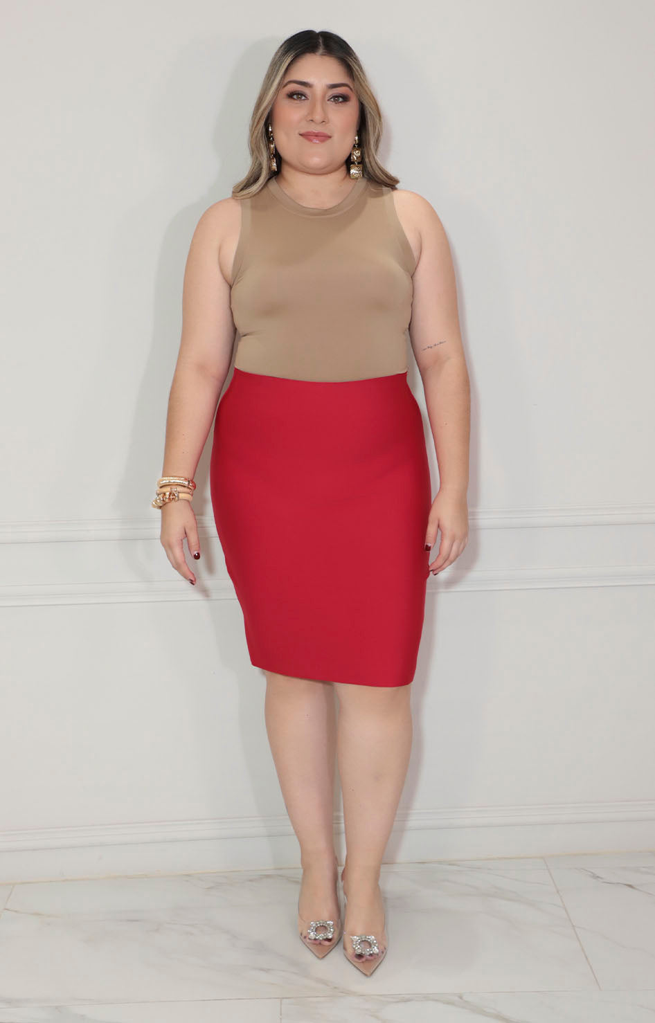 Falda roja de vandage - FALDA XL Boutiquemirel 