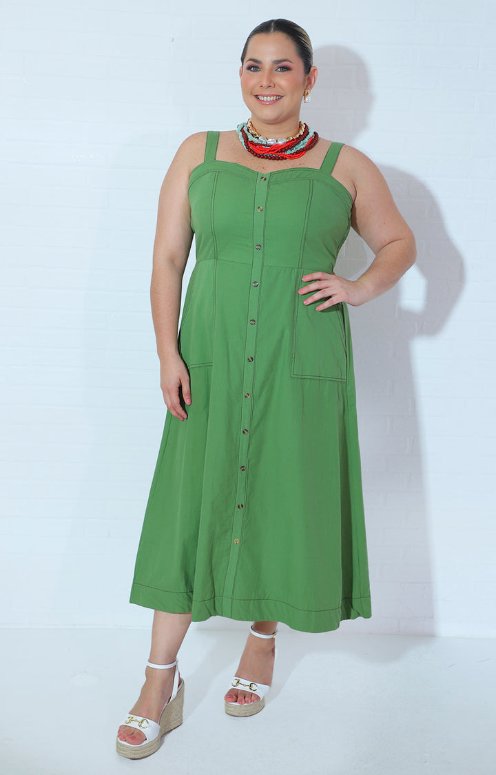 Vestido verde tirantes - VESTIDO Boutiquemirel 