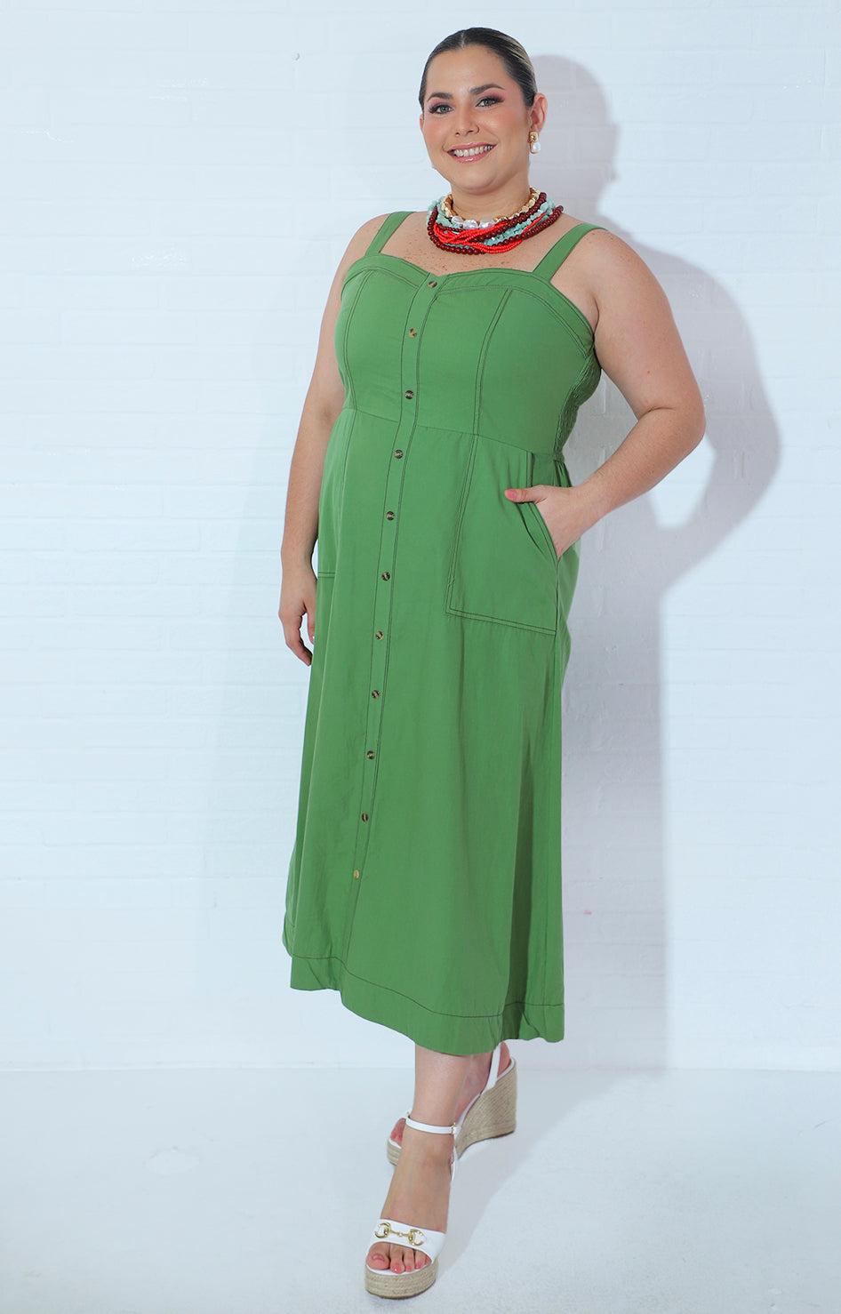 Vestido verde tirantes - VESTIDO Boutiquemirel 