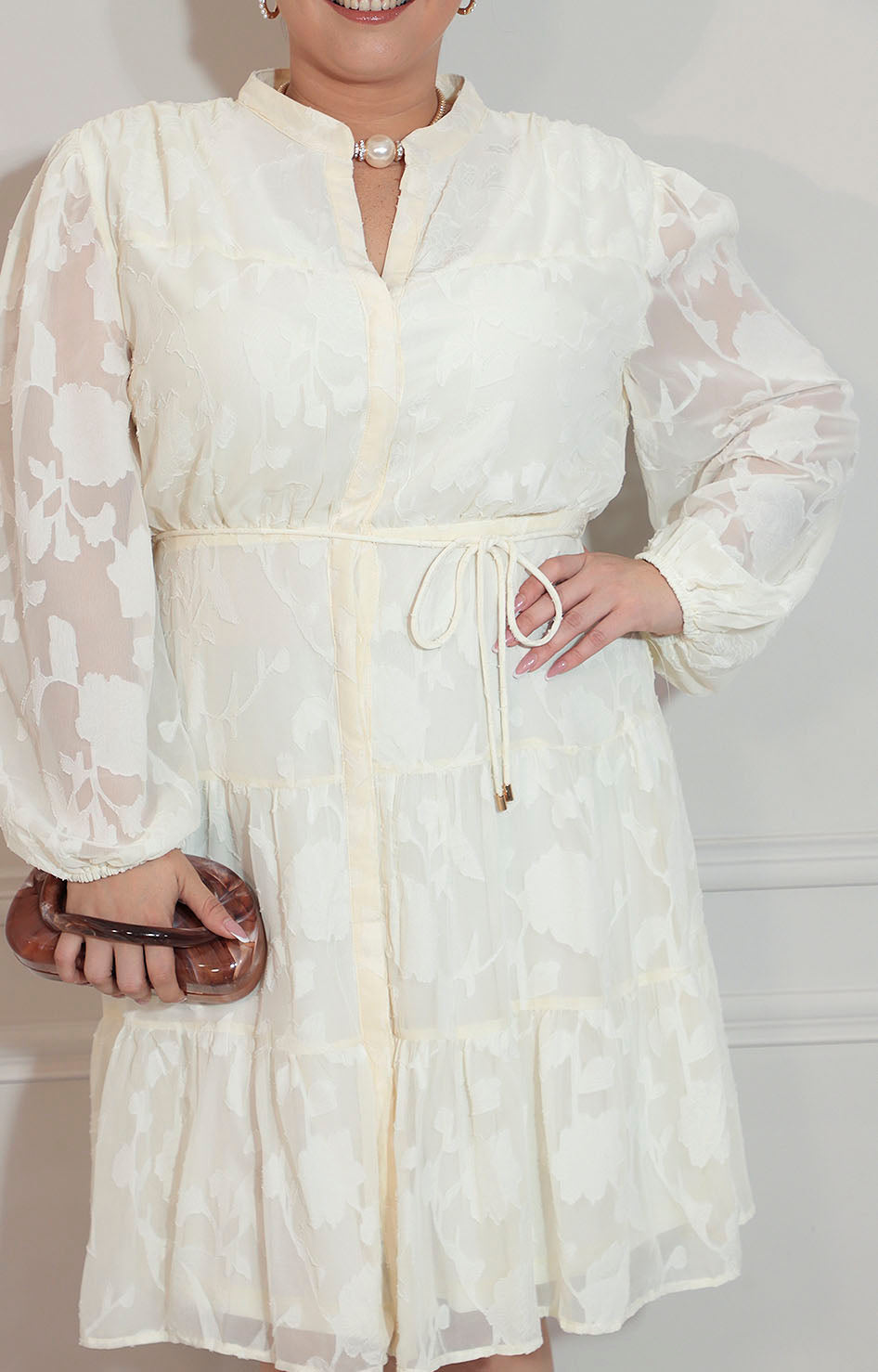 Vestido beige con lazo - VESTIDO XL Boutiquemirel 