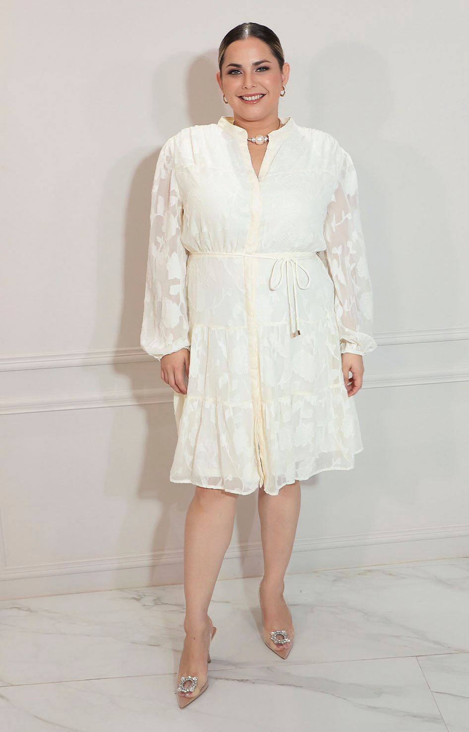 Vestido beige con lazo - VESTIDO XL Boutiquemirel 