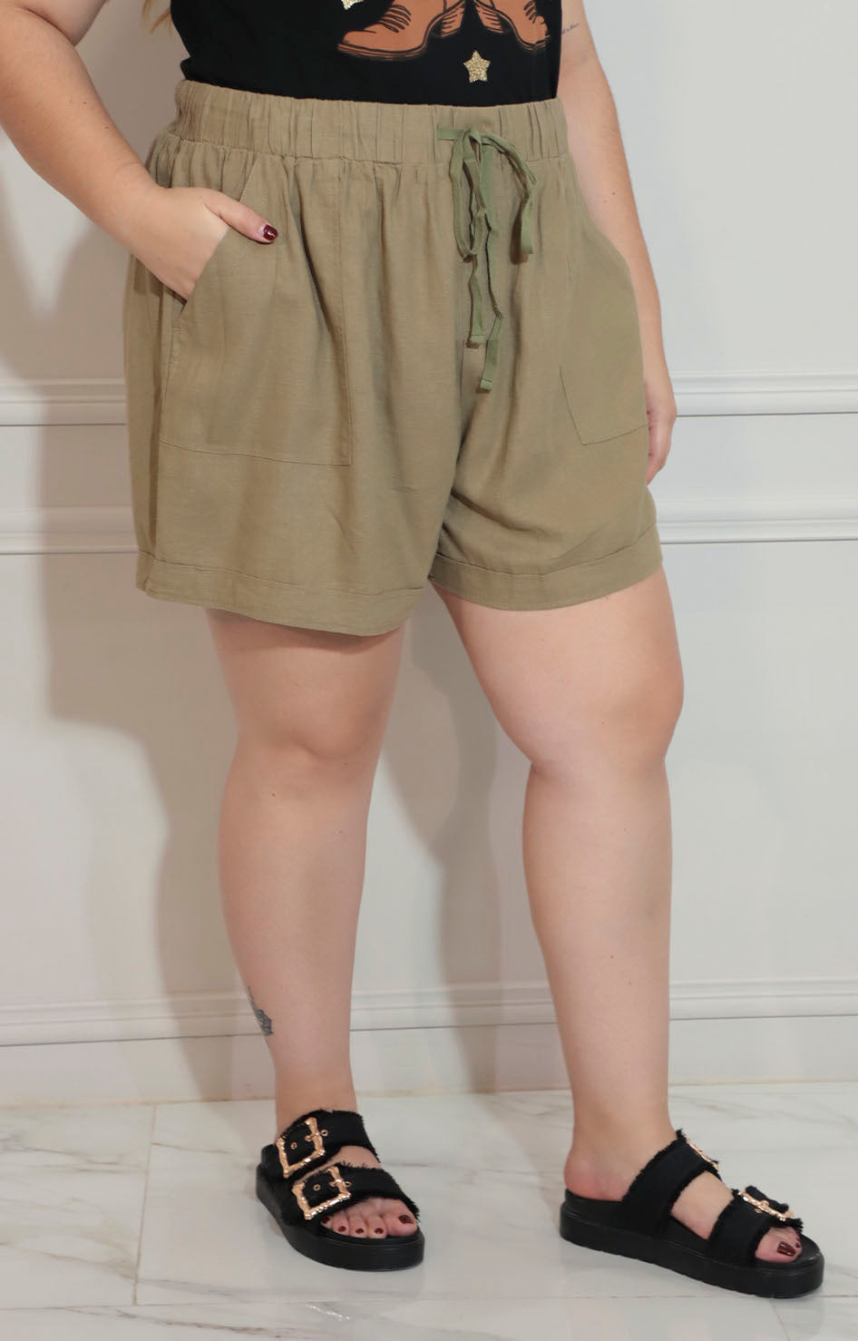 Short de lino verde - SHORT XL Boutiquemirel 