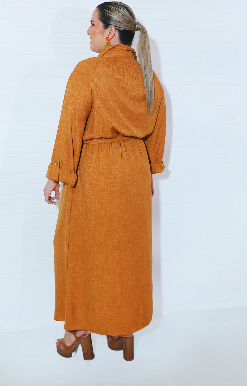Vestido color mostaza - VESTIDO Boutiquemirel 