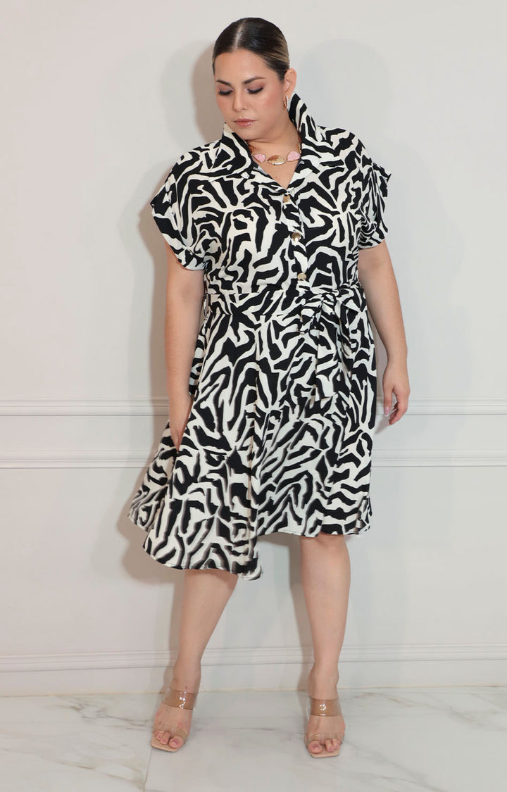 Vestido blanco cebra - VESTIDO XL Boutiquemirel 