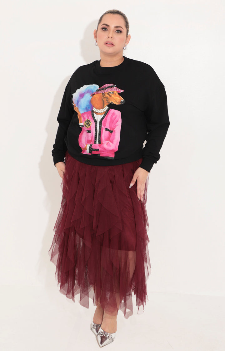 Sueter negro con estampado - SUETER Boutiquemirel 