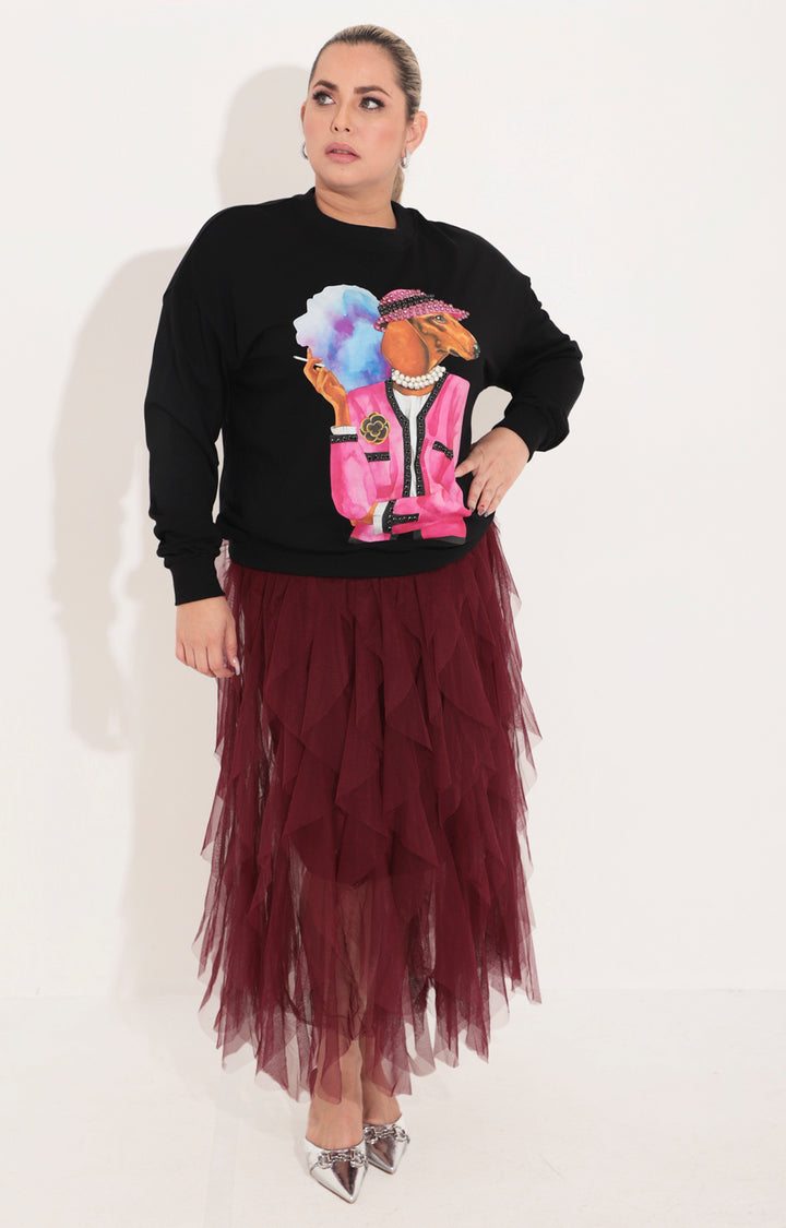 Sueter negro con estampado - SUETER Boutiquemirel 