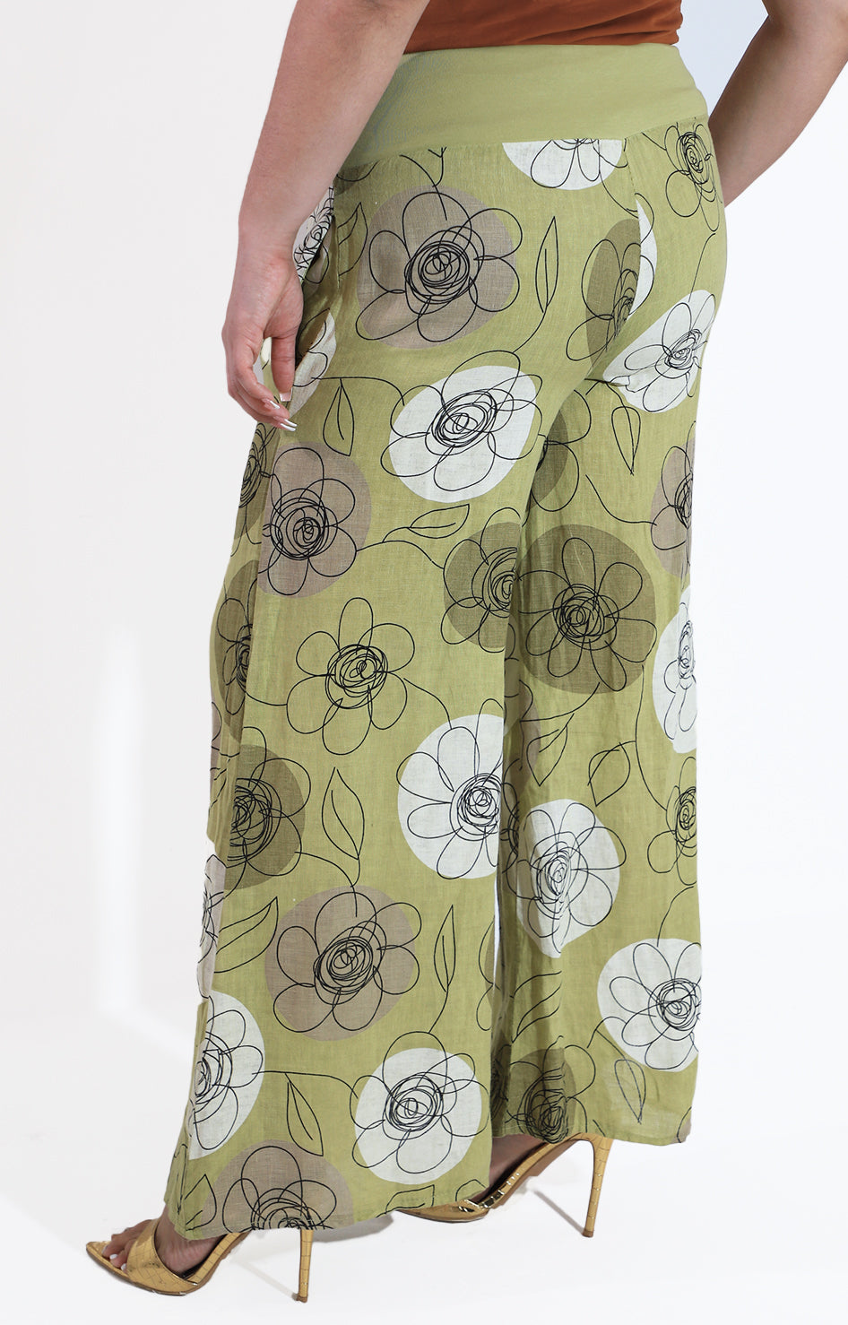 Pantalón verde estampado amplio - PANTALON Boutiquemirel 