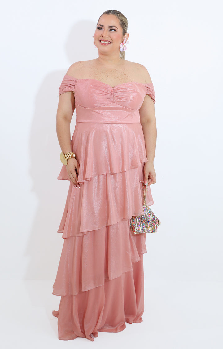 Vestido rosa corto con olanes - VESTIDO Boutiquemirel 