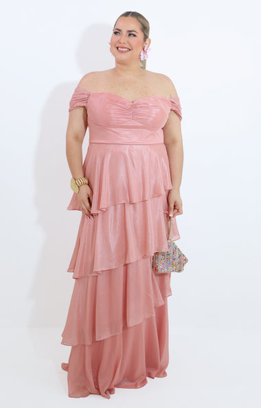 Vestido rosa corto con olanes – Boutiquemirel