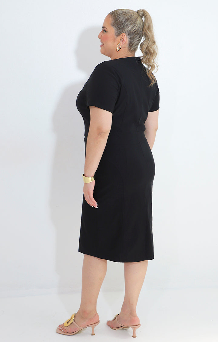 Vestido negro corto con hebilla dorada - VESTIDO Boutiquemirel 