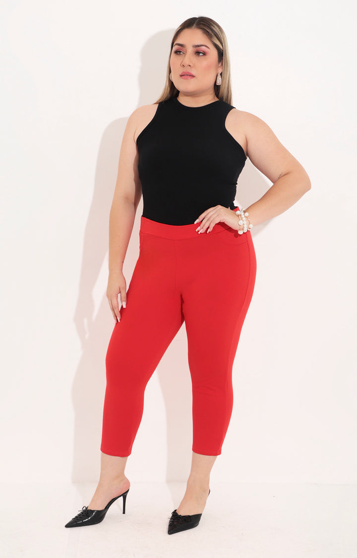 Pantalón rojo con elastico - PANTALON Boutiquemirel 