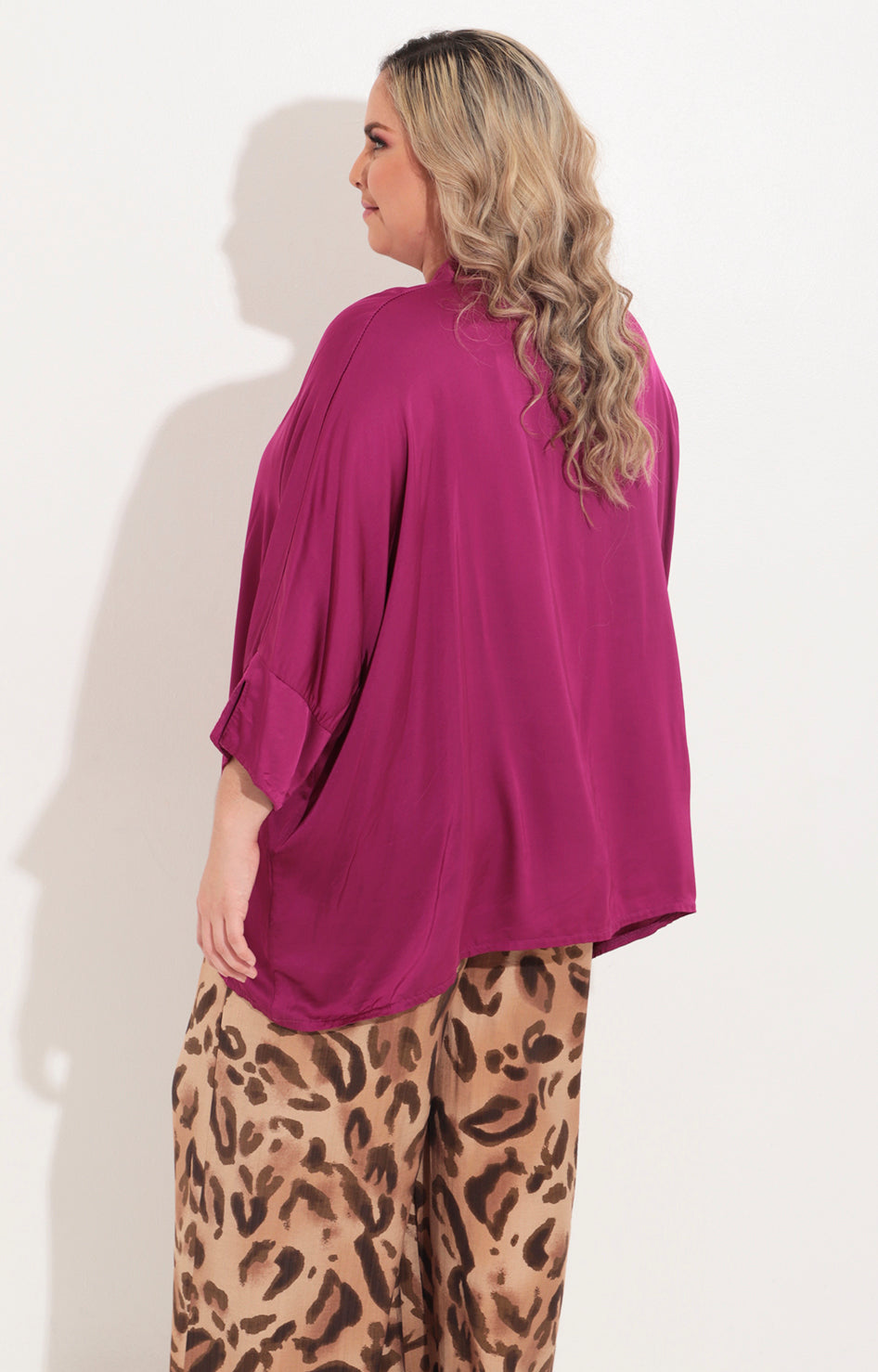 Blusa magenta manga mariposa - BLUSA Boutiquemirel 