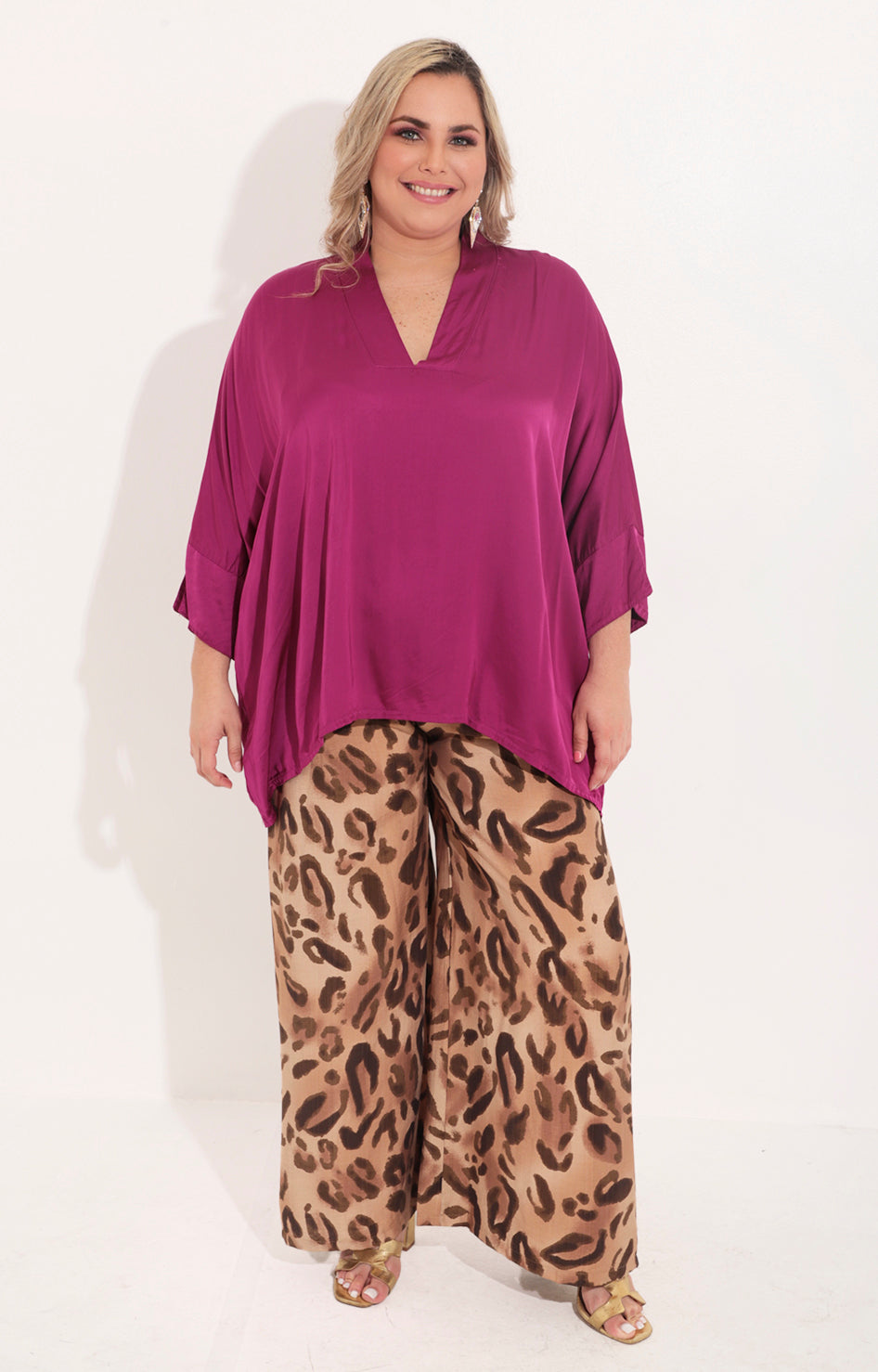 Blusa magenta manga mariposa - BLUSA Boutiquemirel 