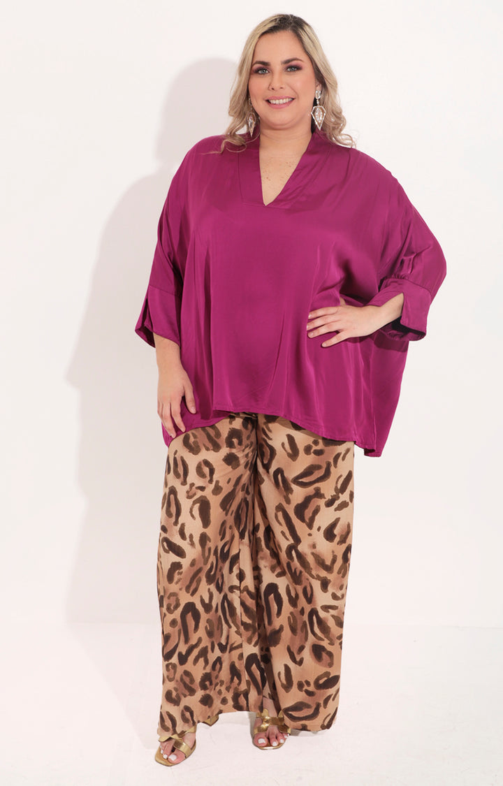 Blusa magenta manga mariposa - BLUSA Boutiquemirel 