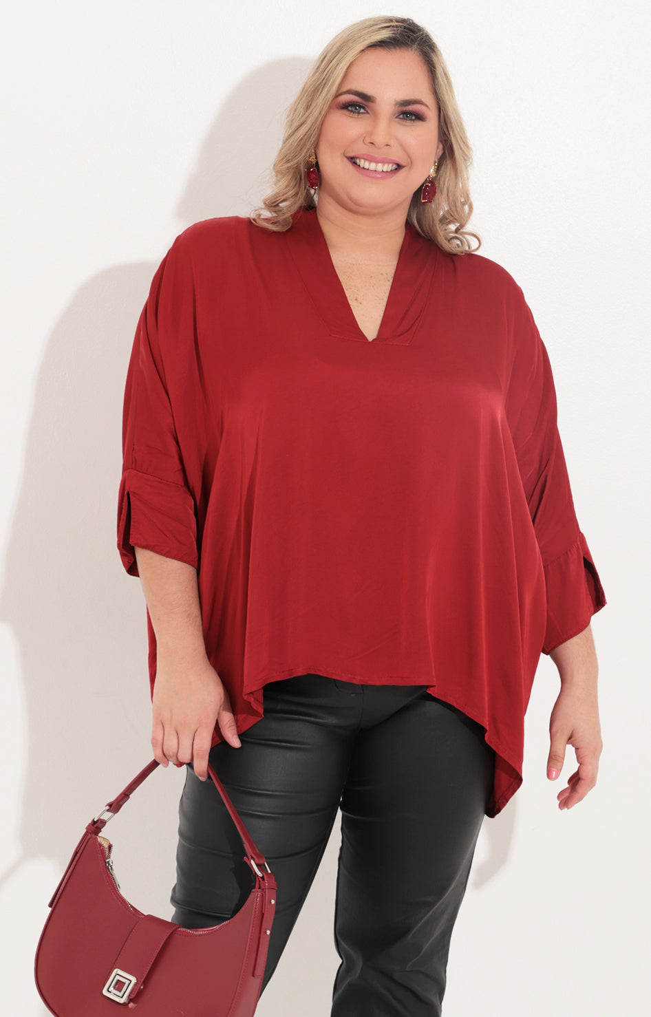 Blusa roja manga larga - BLUSA Boutiquemirel 