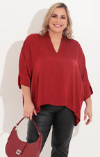 Blusa roja manga larga - BLUSA Boutiquemirel 