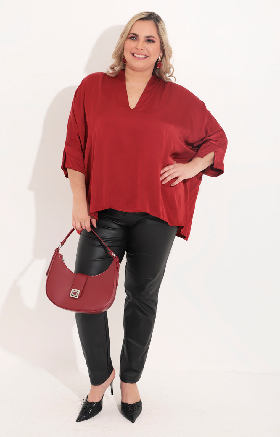 Blusa roja manga larga - BLUSA Boutiquemirel 