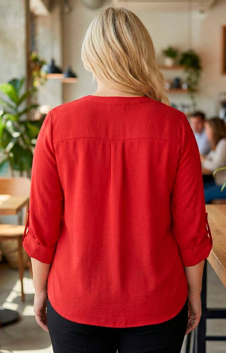 Blusa roja con manga larga - BLUSA Boutiquemirel 