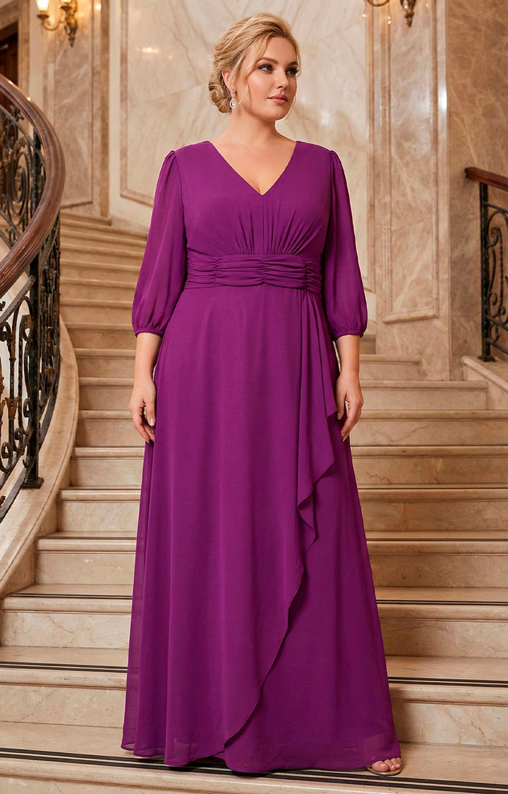 Vestido magenta largo