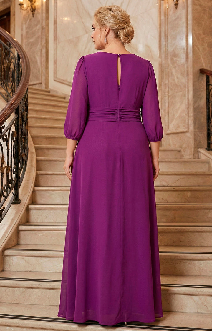 Vestido magenta largo