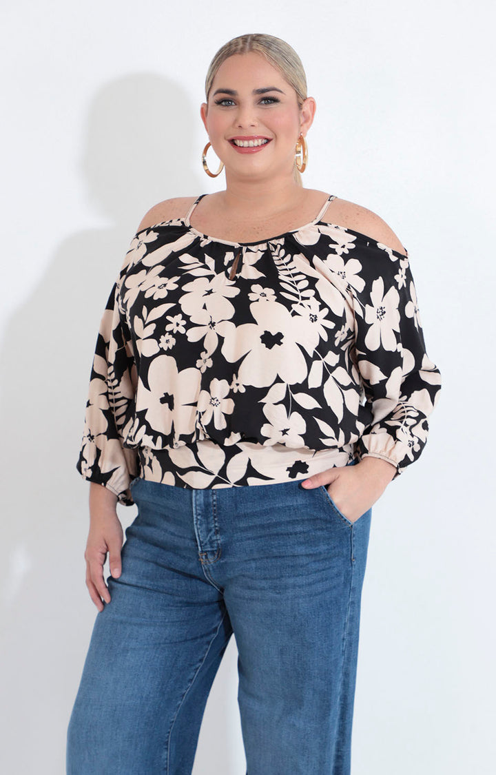 Blusa beige estampada - BLUSA XL Boutiquemirel 